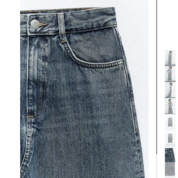 NWT ZARA LONG DENIM SKIRT NAVY BLUE - Picture 9 of 10